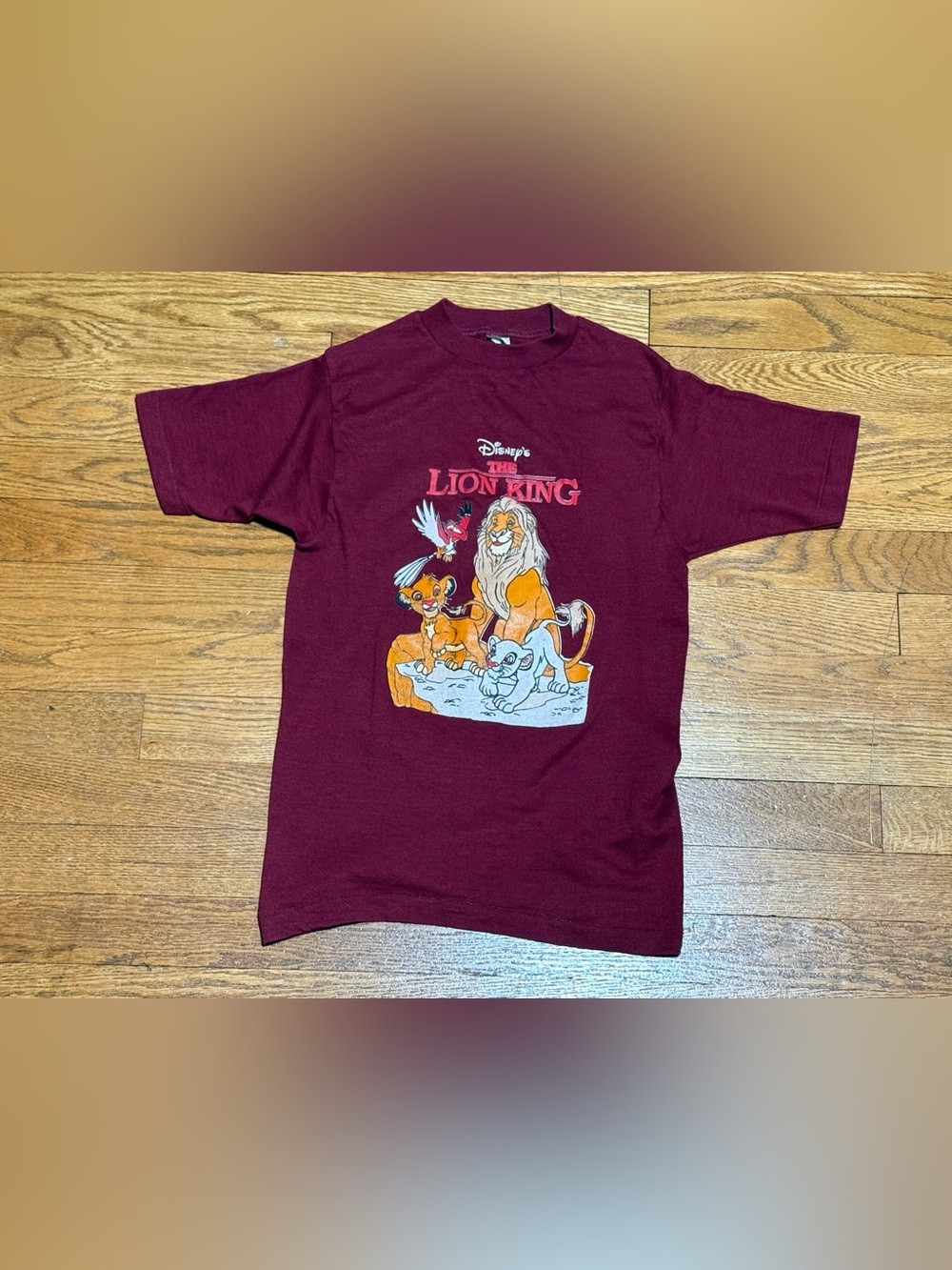 VTG 90s Disney’s “The Lion King” Kids (Large) Single-Stitch Hershey’s Maroon Tee